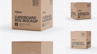 1862+ Corrugated Box PSD Mockup 25° Angle Front View Free Smart Object Templates