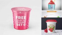 1864+ Cup With Frozen Yogurt PSD Mockup Photoshop Freebie