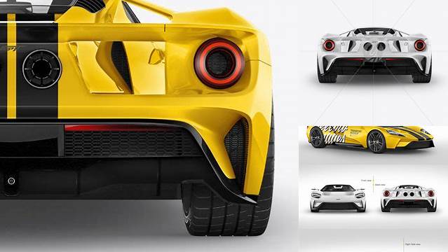 1865+ Ford GT II PSD Mockup Back View Professional Editable Freebie PSD