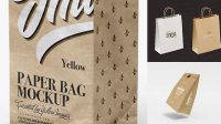 1865+ Kraft Paper Bag With Label PSD Mockup Half Side View Modern and Unique Freebie PSD