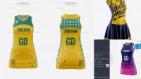 1866+ Women Netball Dress HQ PSD Mockup Half Side View Download Free PSD