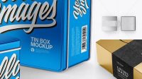 1867+ Two Metallic Boxes with Label PSD Mockup Top View For Free Download