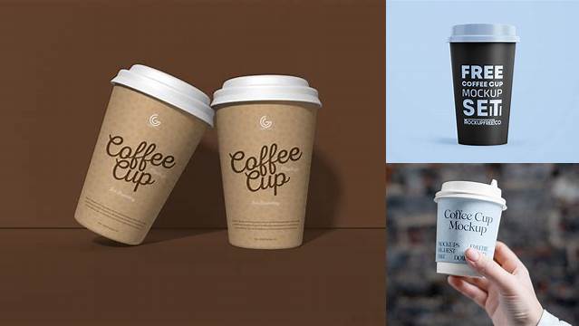 1869+ Coffee Cup PSD Mockup Front View High-Angle Shot Download Free