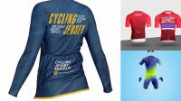 1869+ Women's Cycling Jersey PSD Mockup Back View Modern Photoshop Resource