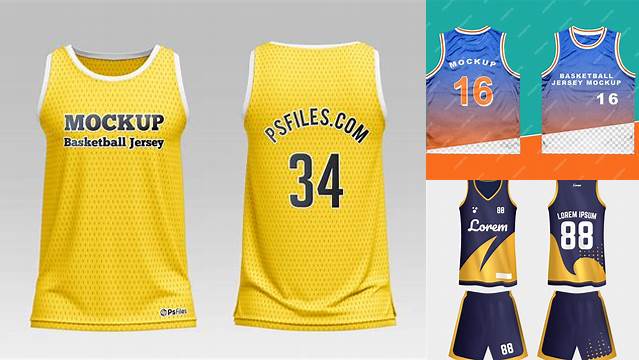 1872+ Men’s Basketball Jersey PSD Mockup Front View Exclusive and Stylish Design PSD