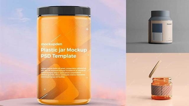 1874+ Matte Jar PSD Mockup Front View Custom Graphic Resource Free Download