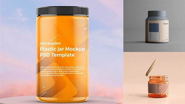 1874+ Matte Jar PSD Mockup Front View Custom Graphic Resource Free Download