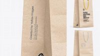 1874+ Paper Bag with Rope Handles PSD Mockup Half Side View Versatile and Modern PSD Mockup