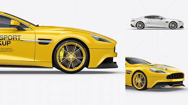 1876+ Aston Martin Vanquish PSD Mockup Side View Easy-to-Edit Photoshop Freebie