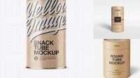 1877+ Kraft Paper Snack Tube PSD Mockup High-Quality Digital Mockup Resource