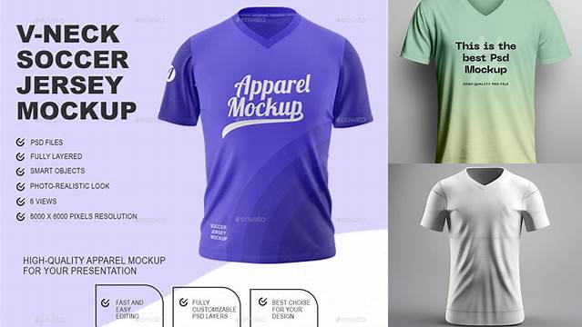 1878+ Jersey V Neck Mockup PSD Free Download