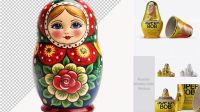 1879+ Russian Wooden Dolls PSD Mockup Free Graphic Mockup PSD