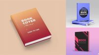 1882+ Book with Glossy Cover PSD Mockup Top View Customizable Design Files