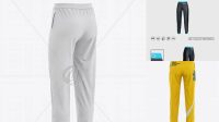 1883+ Women's Cuffed Sweatpants PSD Mockup Back Half Side View Photoshop PSD Free for Designers