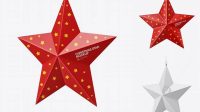 1885+ Glossy Christmas Star Toy PSD Mockup Half Side View Editable Graphic Free PSD