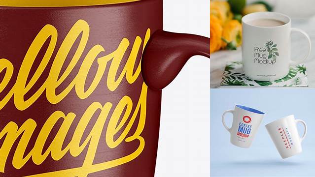 1885+ Glossy Mug PSD Mockup High-Angle Shot High-Resolution PSD Download