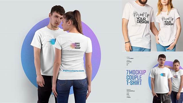 1888+ Couple T Shirt Mockup Psd Free Download High Resolution