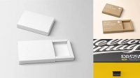 1888+ Paper Slide Box PSD Mockup Front View High Angle Shot Photoshop Resource Free