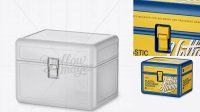 1891+ Plastic Container with Lock PSD Mockup Halfside View High-Angle Shot Versatile PSD Mockup File