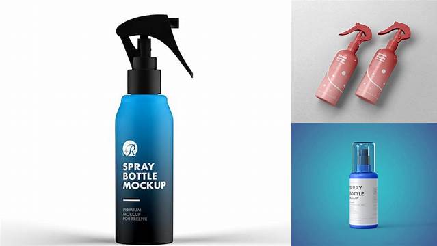 1896+ Matte Spray Bottle With Over?ap PSD Mockup For Free Download