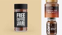 1902+ Clear Glass Jar With Instant Coffee PSD Mockup Editable Photoshop File