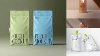 1903+ Two Matte Pouches PSD Mockup Custom Design Freebie PSD