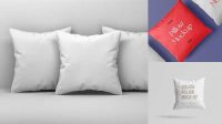 1904+ Two Square Pillows PSD Mockup Downloadable PSD Design Template