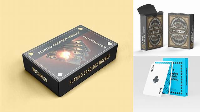 1906+ Box with Playing Cards PSD Mockup Easy-to-Use PSD Template