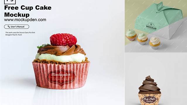 1907+ Cupcake PSD Mockup Free Design Resource