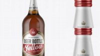 1908+ 40oz Amber Glass Bottle with Light Beer PSD Mockup Creative Free PSD Graphic Design