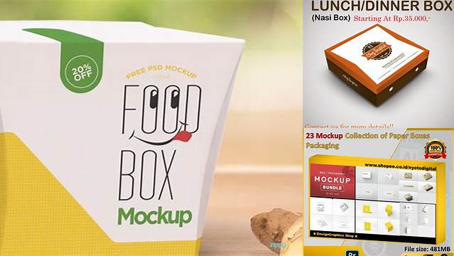 1910+ Mockup Box Nasi Professional PSD Mockup