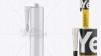 1913+ Opened Transparent Silicone Sealant Tube PSD Mockup Digital Download