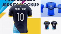 1916+ Men’s Football Jersey PSD Mockup Back View Modern Design PSD Resource Free Download