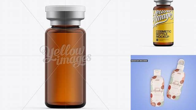 1921+ Glass Cosmetic Bottle with Flip-Off Cap PSD Mockup High-Resolution Graphic