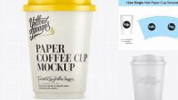 1928+ 12oz Single Wall Paper Coffee Cup PSD Mockup Download Customizable PSD