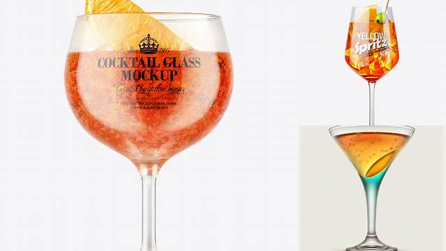 1928+ Cocktail Glass Mockup Free Smart PNG Image