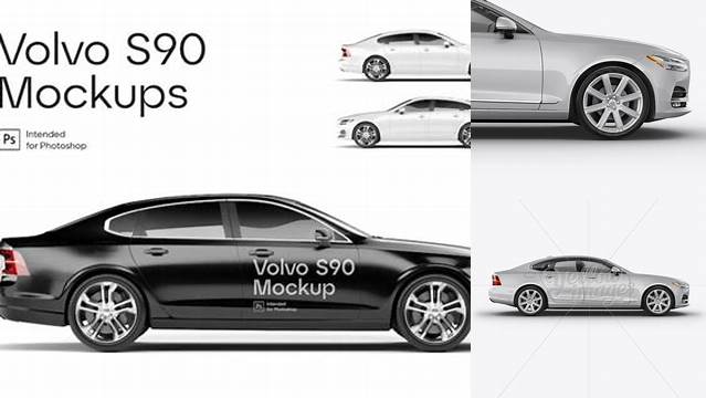 1928+ Volvo S90 PSD Mockup Side View Unique and Editable PSD