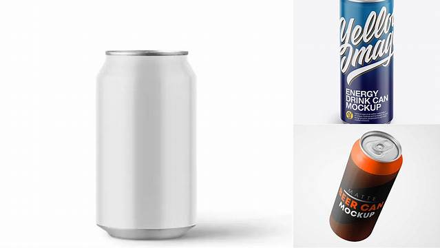 1935+ Matte Aluminium Can PSD Mockup Digital Photoshop Free Mockup