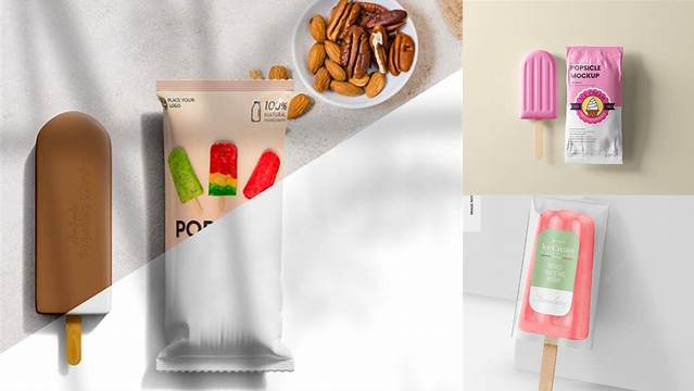 1935+ Popsicle with Plastic Stick PSD Mockup Advanced and Editable PSD Template Free