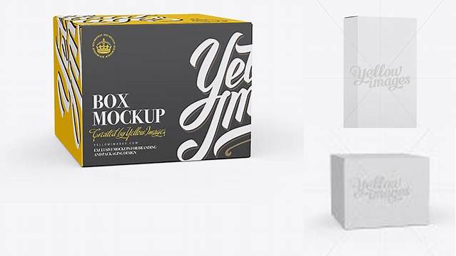 1937+ 50ml Paper Box PSD Mockup 25° Angle Front View Eye-Level Shot Editable and Customizable PSD