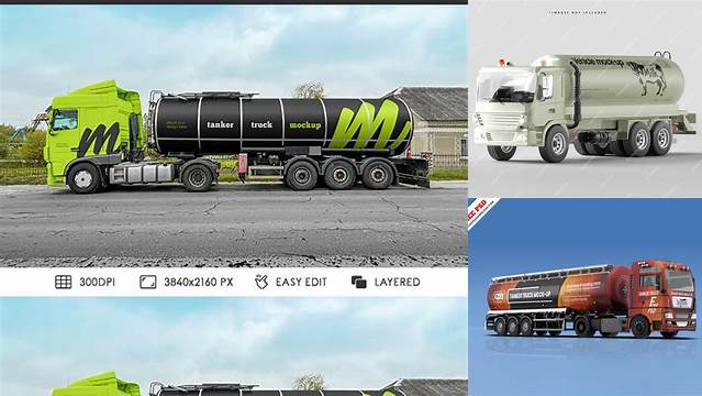 1941+ Tanker Truck Mockup Free Layered Photoshop Template