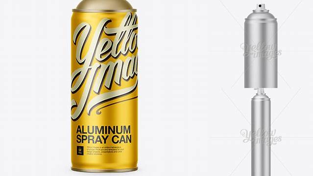 1943+ Aluminum Spray Can Without Cap PSD Mockup High-Quality Creative PSD