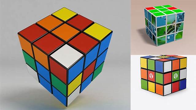 1944+ Rubik's Cube PSD Mockup Smart Object-Based PSD Template Free