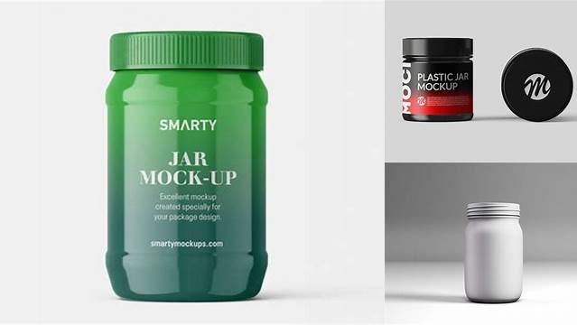 1950+ Glossy Plastic Jar PSD Mockup Download Customizable PSD