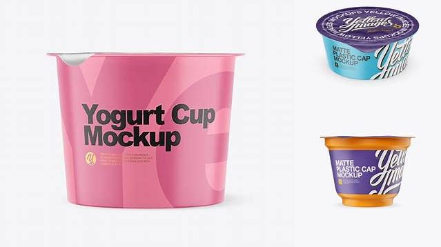 1953+ Matte Plastic Cup with Foil Lid PSD Mockup Side & Top Views Best Free Mockup PSD