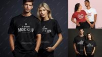 1956+ Couple Tshirt Mockup Premium PSD Freebie