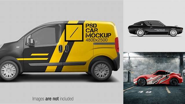 1959+ Sport Car PSD Mockup Side view Smart Layer PSD