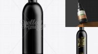 1961+ Black Plastic Cosmetic Bottle with Cap 500 ml Smart Layer Mockup Free