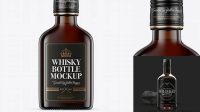 1962+ Amber Glass Whiskey Bottle PSD Mockup Front View Free Mockup Templates