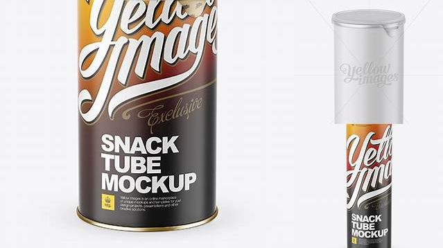 1963+ Medium Matte Snack Tube PSD Mockup High-Angle Shot Download Customizable PSD